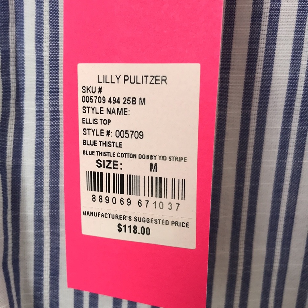 NWT Lilly Pulitzer Ellis Top Blue Thistle - Picture 6 of 6